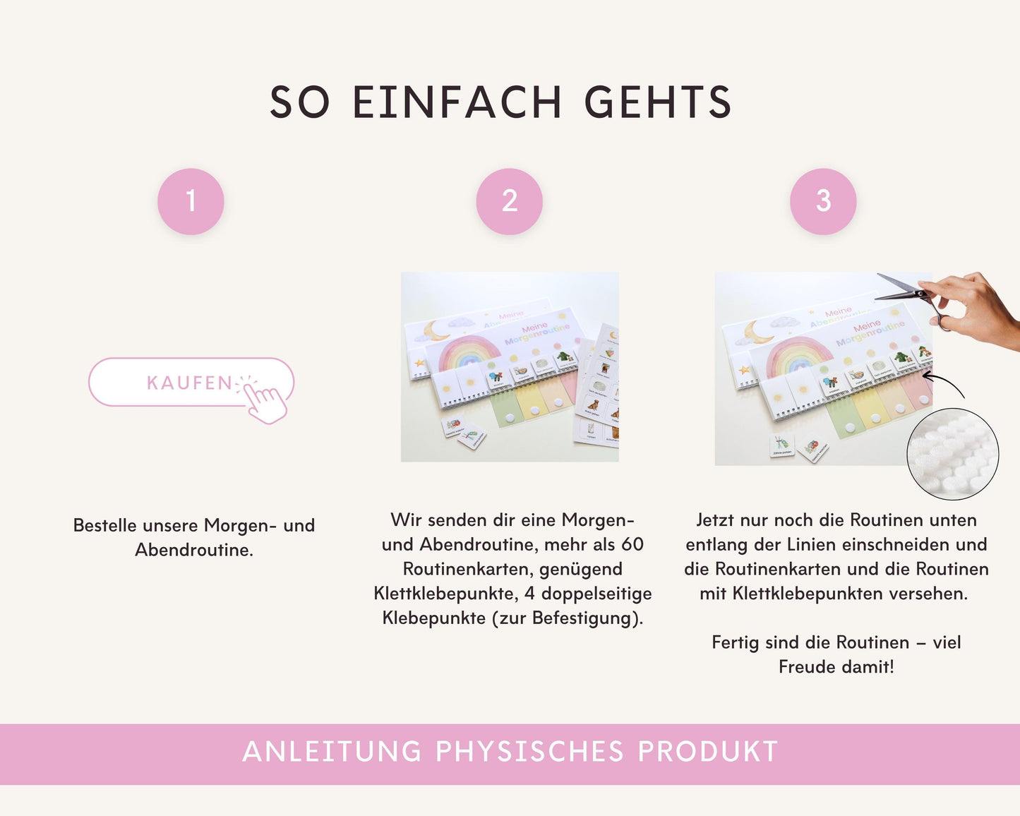 Routineplaner Montessori inkl. Symbolkarten - Design REGENBOGEN - Personalisierbar