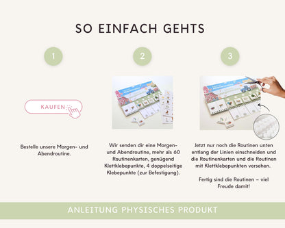 Routineplaner Montessori inkl. Symbolkarten - Design TRAKTOR - Personalisierbar