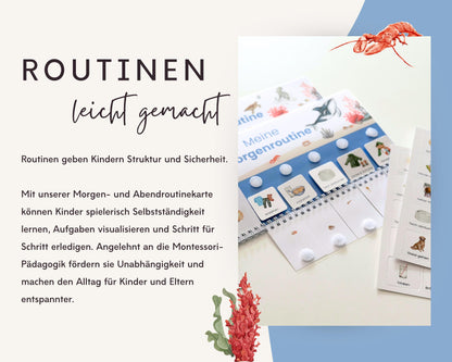 Routineplaner Montessori inkl. Symbolkarten - Design MEER - Personalisierbar
