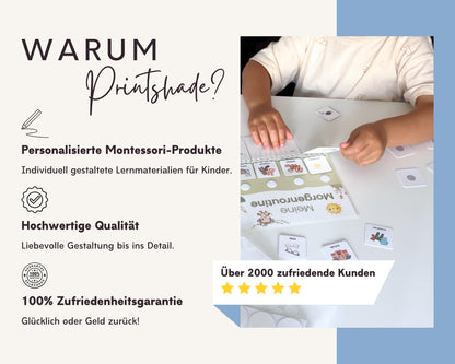 Routineplaner Montessori inkl. Symbolkarten - Design MEER - Personalisierbar