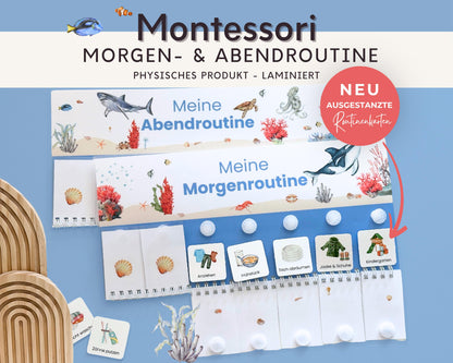 Routineplaner Montessori inkl. Symbolkarten - Design MEER - Personalisierbar