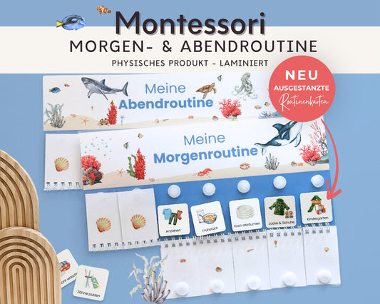 Routineplaner Montessori inkl. Symbolkarten - Design MEER - Personalisierbar