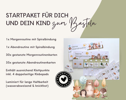 Routineplaner Montessori inkl. Symbolkarten - Design WALDTIERE - Personalisierbar