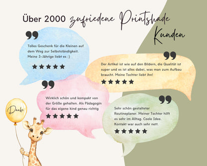 Routineplaner Montessori inkl. Symbolkarten - Design WALDTIERE - Personalisierbar