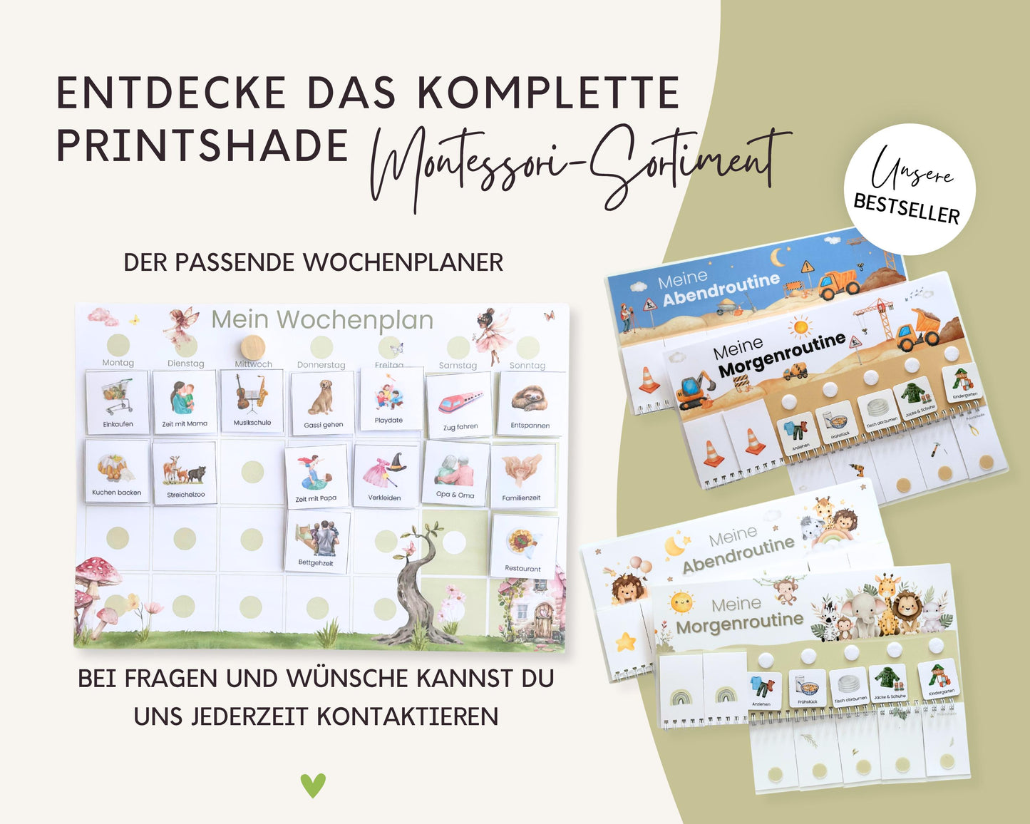 Routineplaner Montessori inkl. Symbolkarten - Design FEEN - Personalisierbar