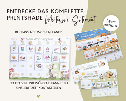 Routineplaner Montessori inkl. Symbolkarten - Design FEEN - Personalisierbar