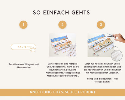 Routineplaner Montessori inkl. Symbolkarten - Design BAGGER - Personalisierbar