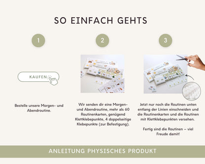 Routineplaner Montessori inkl. Symbolkarten - Design SAFARI - Personalisierbar