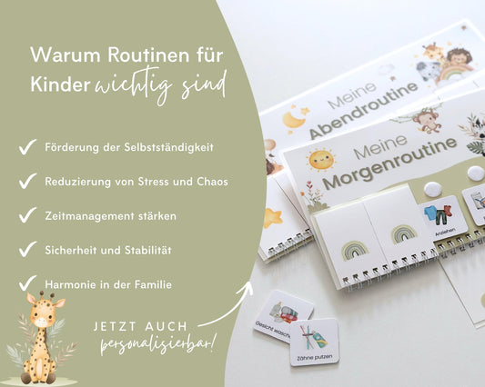 Routineplaner Kinder hilft bei Trotzphase, weniger Stress im Alltag, mehr Selbstständigkeit und klare Abläufe für Morgen- und Abendroutine