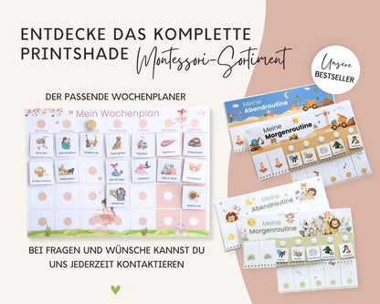 Routineplaner Montessori inkl. Symbolkarten - Design BALLERINA - Personalisierbar