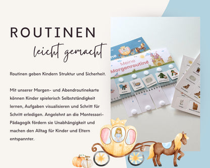 Routineplaner Montessori inkl. Symbolkarten - Design CINDERELLA - Personalisierbar
