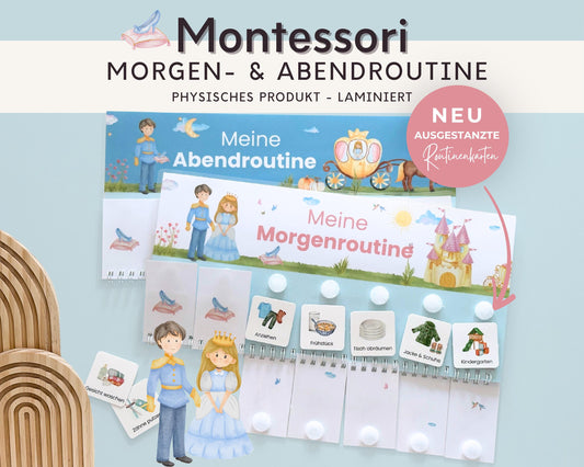 Routineplaner Montessori inkl. Symbolkarten - Design CINDERELLA - Personalisierbar
