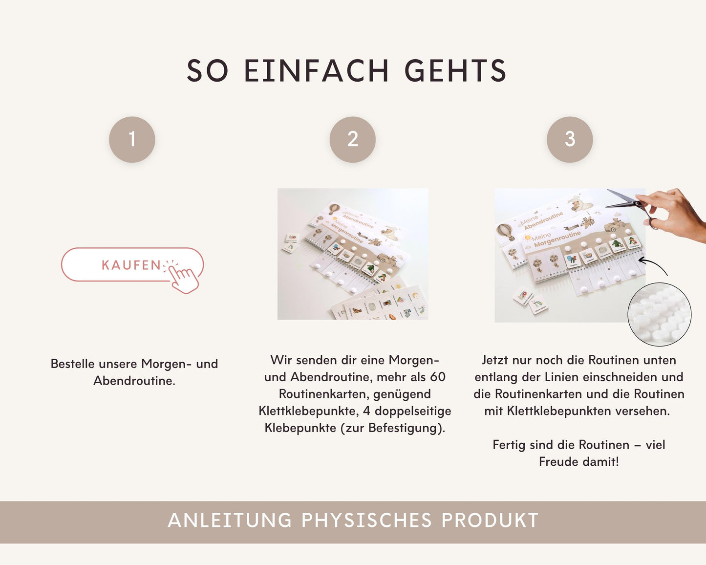 Routineplaner Montessori inkl. Symbolkarten - Design TEDDYBÄR - Personalisierbar