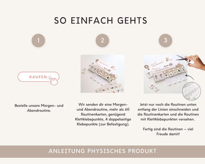 Routineplaner Montessori inkl. Symbolkarten - Design TEDDYBÄR - Personalisierbar