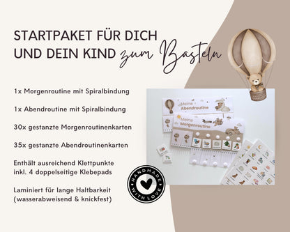 Routineplaner Montessori inkl. Symbolkarten - Design TEDDYBÄR - Personalisierbar