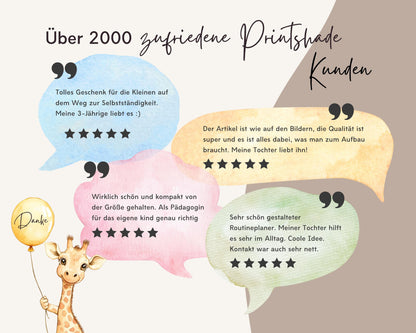 Routineplaner Montessori inkl. Symbolkarten - Design TEDDYBÄR - Personalisierbar