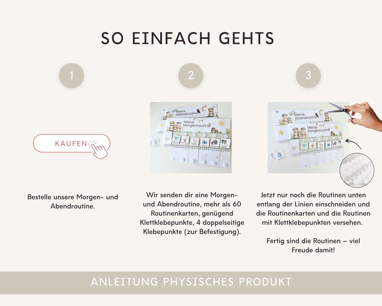 Routineplaner Montessori inkl. Symbolkarten - Design OTTER - Personalisierbar