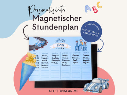 Stundenplan Magnet personalisierbar - Design AUTOS