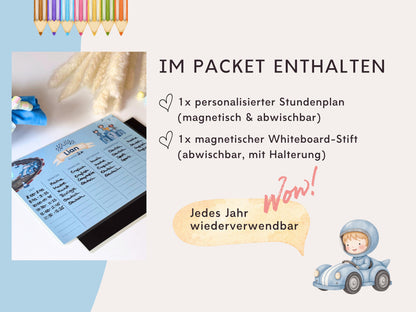 Stundenplan Magnet personalisierbar - Design AUTOS