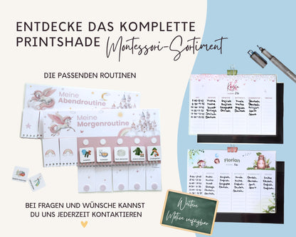 Stundenplan Magnet personalisierbar - Design EINHORN