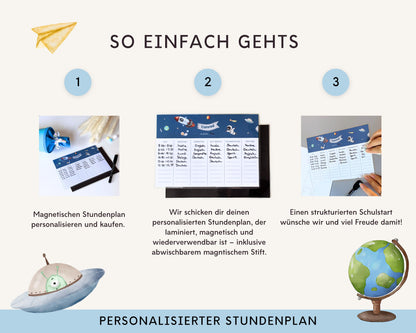 Stundenplan Magnet personalisierbar - Design ASTRONAUT