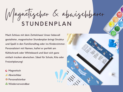 Stundenplan Magnet personalisierbar - Design ASTRONAUT
