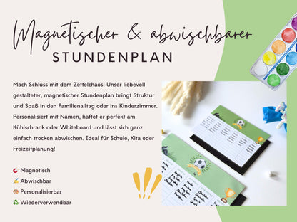 Stundenplan Magnet personalisierbar - Design FUSSBALL