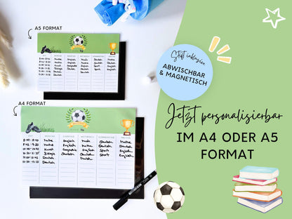 Stundenplan Magnet personalisierbar - Design FUSSBALL