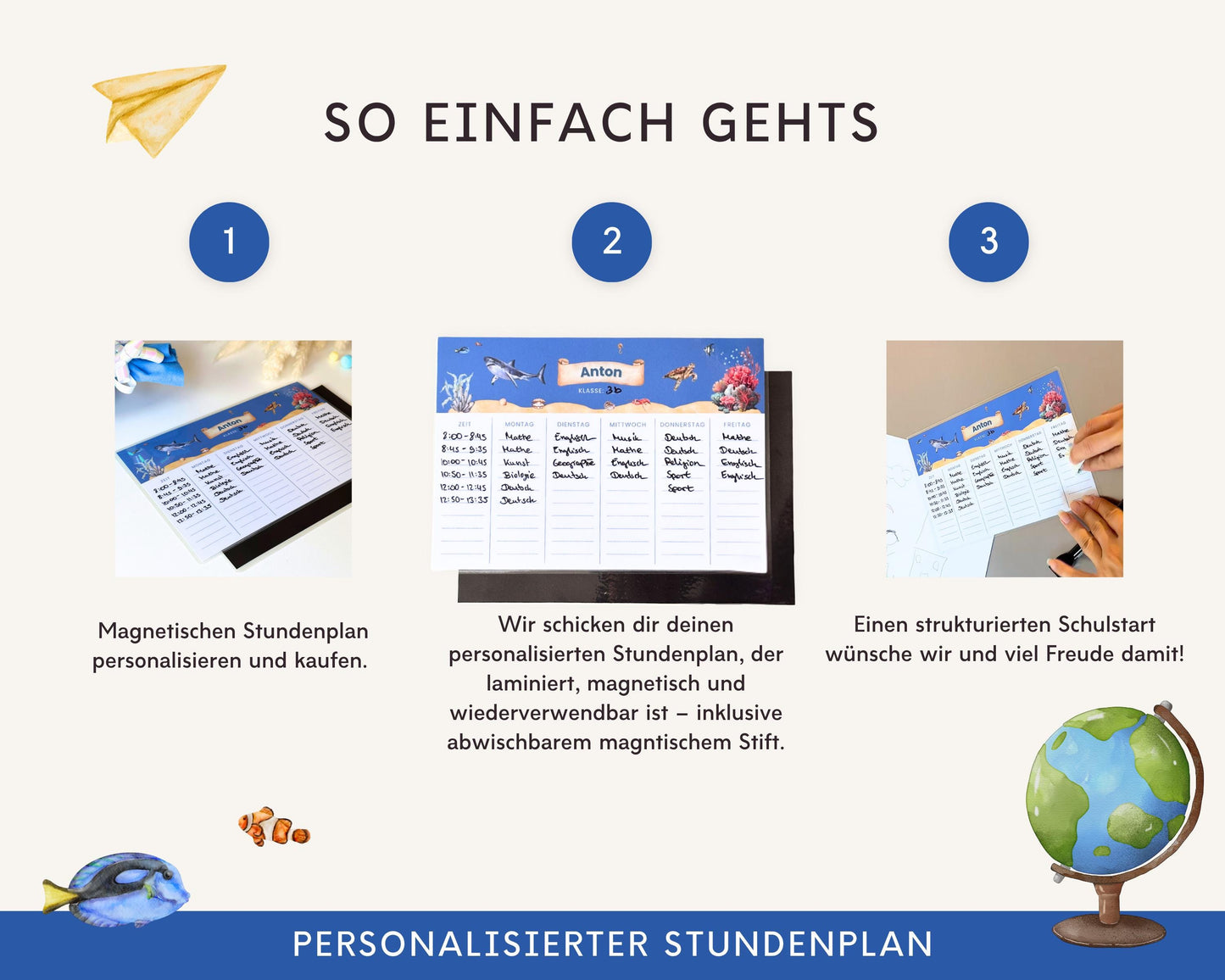 Stundenplan Magnet personalisierbar - Design MEER