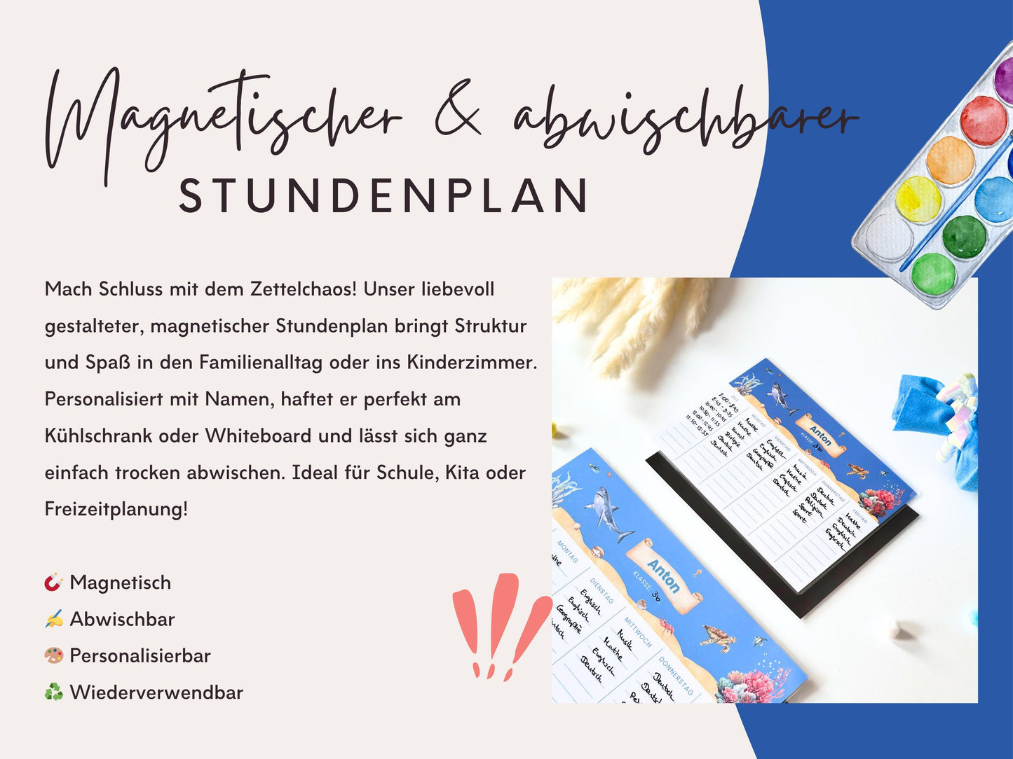 Stundenplan Magnet personalisierbar - Design MEER