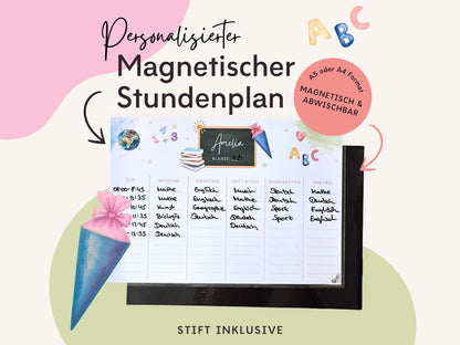 Stundenplan Magnet personalisierbar - Design SCHULE