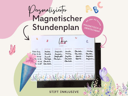 Stundenplan Magnet personalisierbar - Design BLUMENWIESE