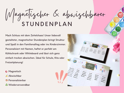 Stundenplan Magnet personalisierbar - Design SCHULE