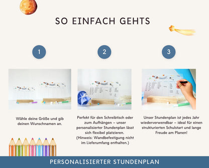 Stundenplan Acryl personalisierbar - Design ASTRONAUT