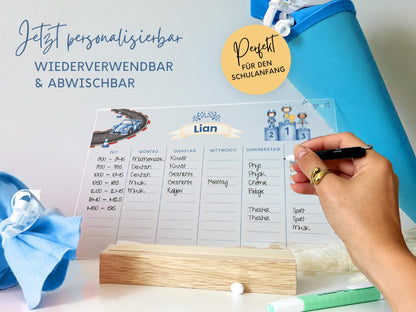 Stundenplan Acryl personalisierbar - Design AUTOS