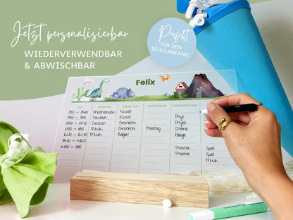 Stundenplan Acryl personalisierbar - Design DINOSAURIER