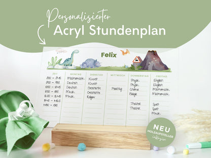 Stundenplan Acryl personalisierbar - Design DINOSAURIER