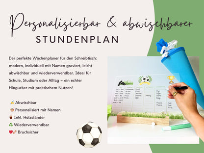 Stundenplan Acryl personalisierbar - Design FUSSBALL