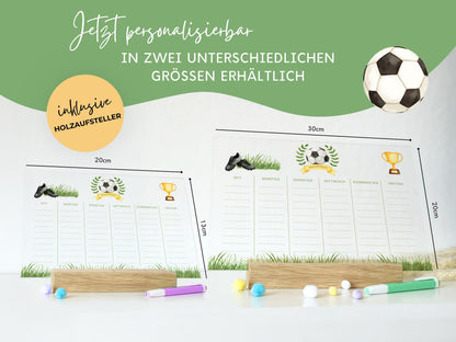 Stundenplan Acryl personalisierbar - Design FUSSBALL