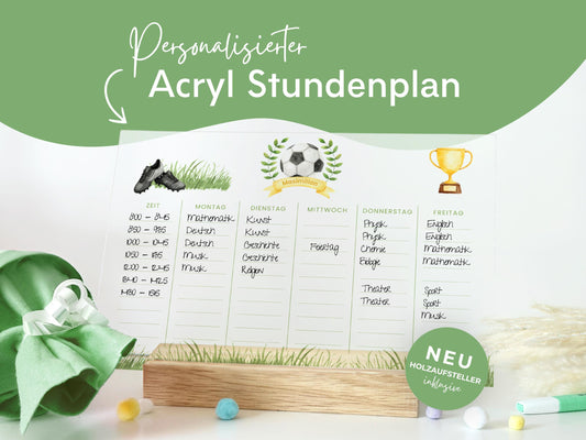 Stundenplan Acryl personalisierbar - Design FUSSBALL