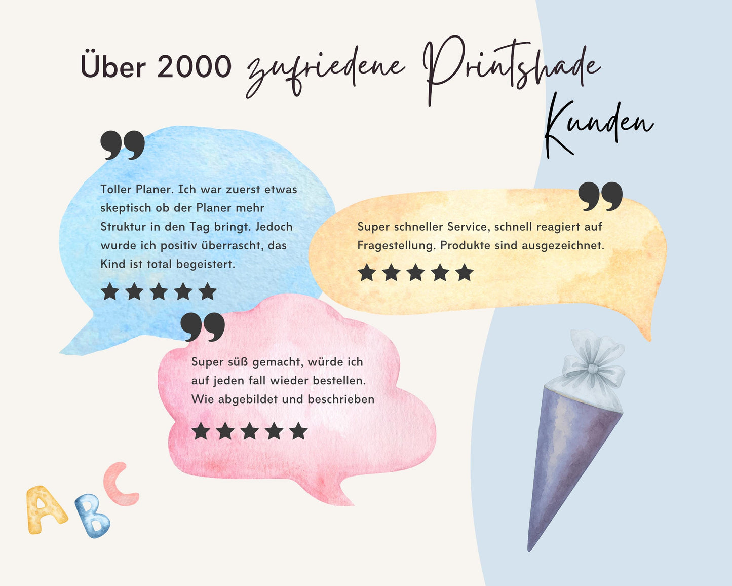 Stundenplan Acryl personalisierbar - Design REGENBOGEN BLAU