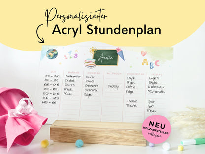 Stundenplan Acryl personalisierbar - Design SCHULE