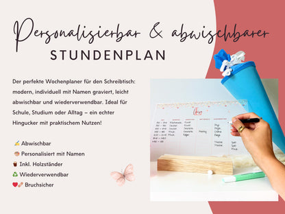 Stundenplan Acryl personalisierbar - Design SCHMETTERLING