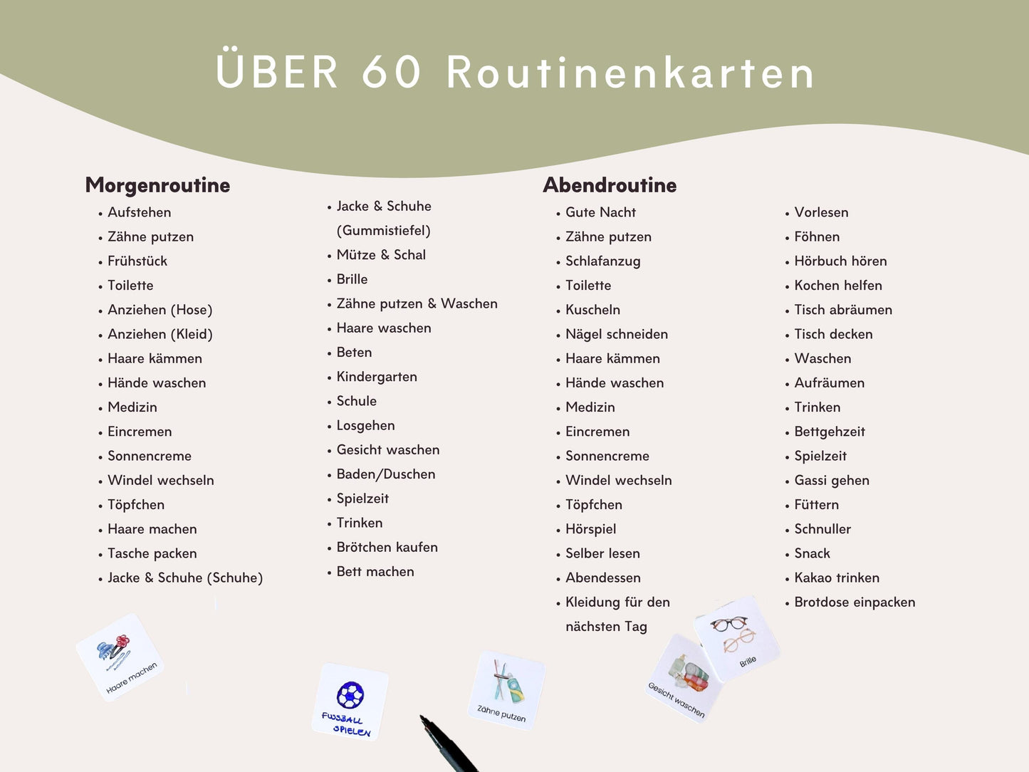 Routineplaner Montessori inkl. Symbolkarten - Design SAFARI - Personalisierbar