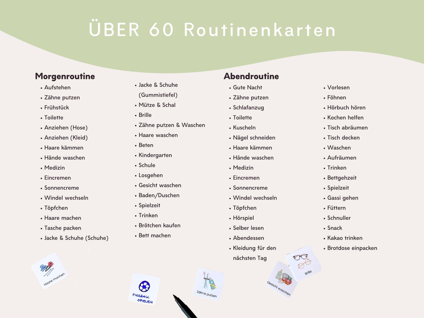 Routineplaner Montessori inkl. Symbolkarten - Design TRAKTOR - Personalisierbar