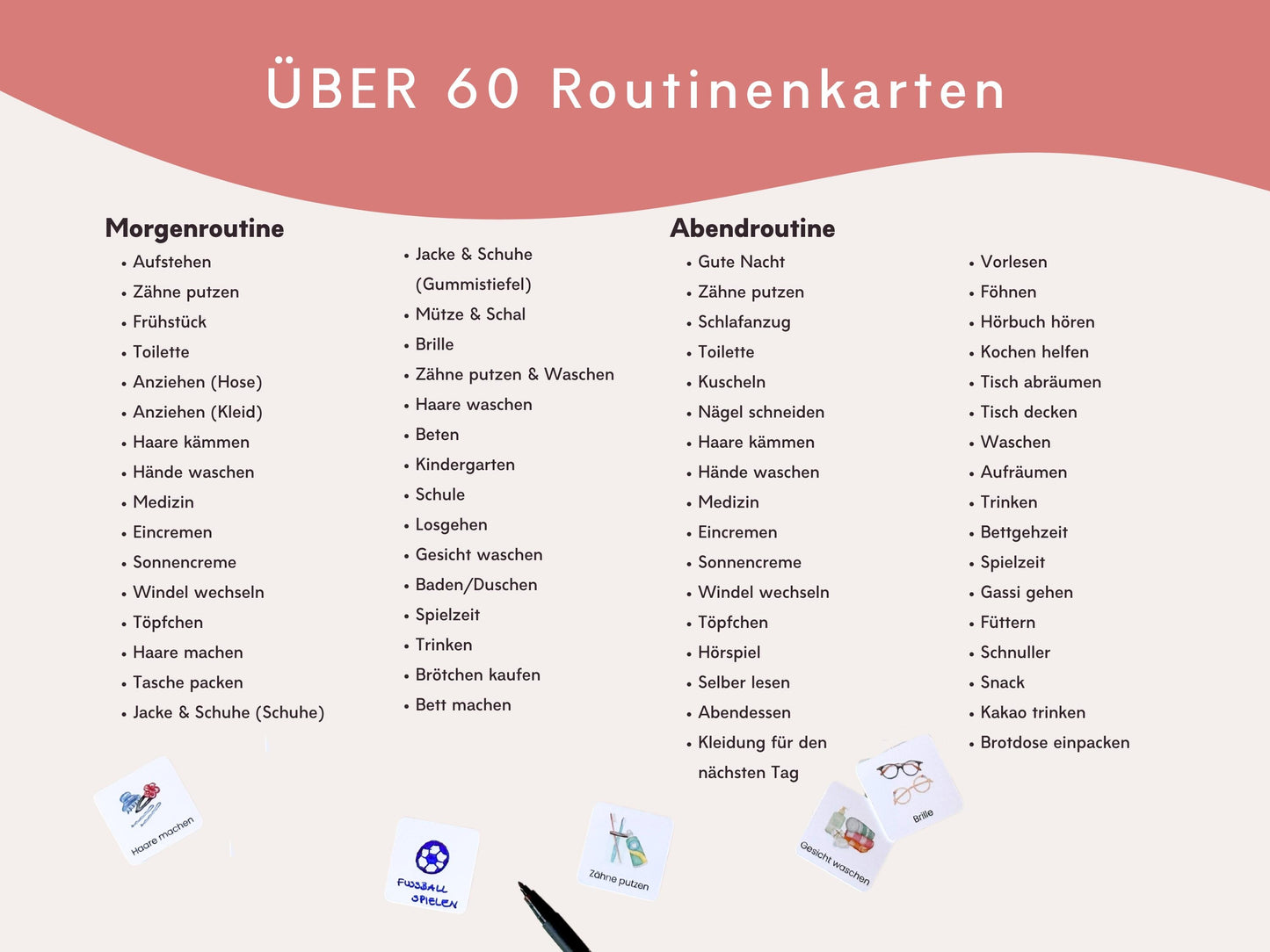 Routineplaner Montessori inkl. Symbolkarten - Design FEUERWEHR - Personalisierbar