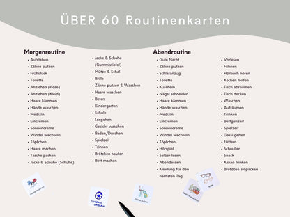 Routineplaner Montessori inkl. Symbolkarten - Design POLIZEI - Personalisierbar