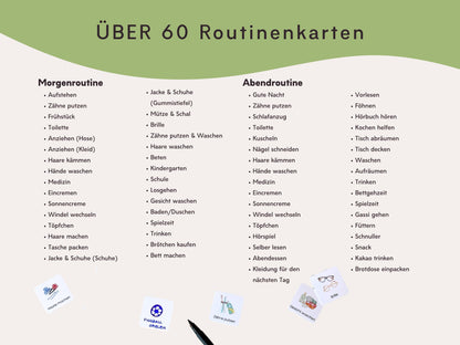 Routineplaner Montessori inkl. Symbolkarten - Design DINOSAURIER - Personalisierbar