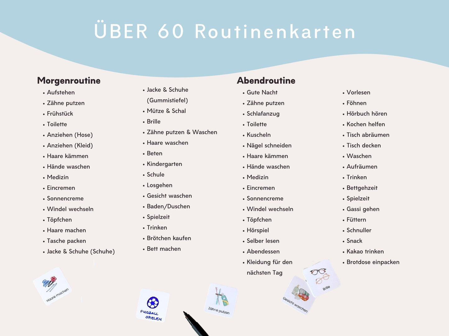 Routineplaner Montessori inkl. Symbolkarten - Design CINDERELLA - Personalisierbar