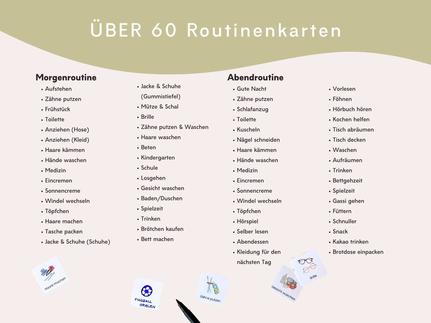 Routineplaner Montessori inkl. Symbolkarten - Design FEEN - Personalisierbar